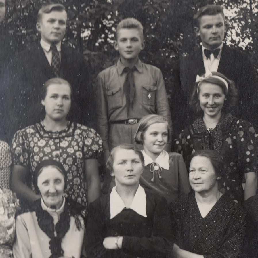 Romas Viesulas pictured upper right, alongside brothers, and mother and sister, center, before emigrating.