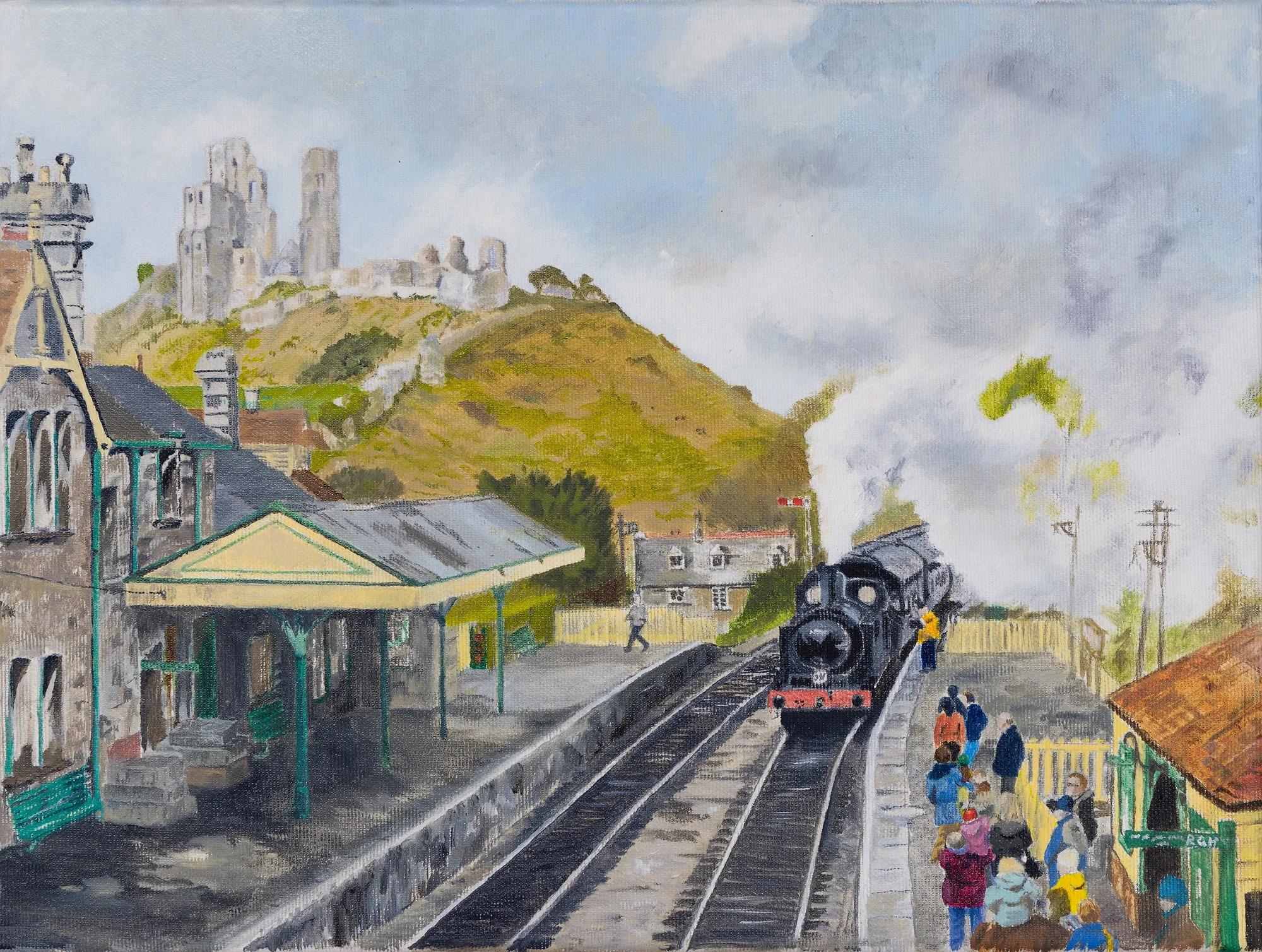 Rain, steam and Corfe Castle