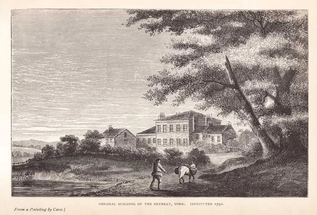 York Retreat original building c.1796, Gemälde von Carve.