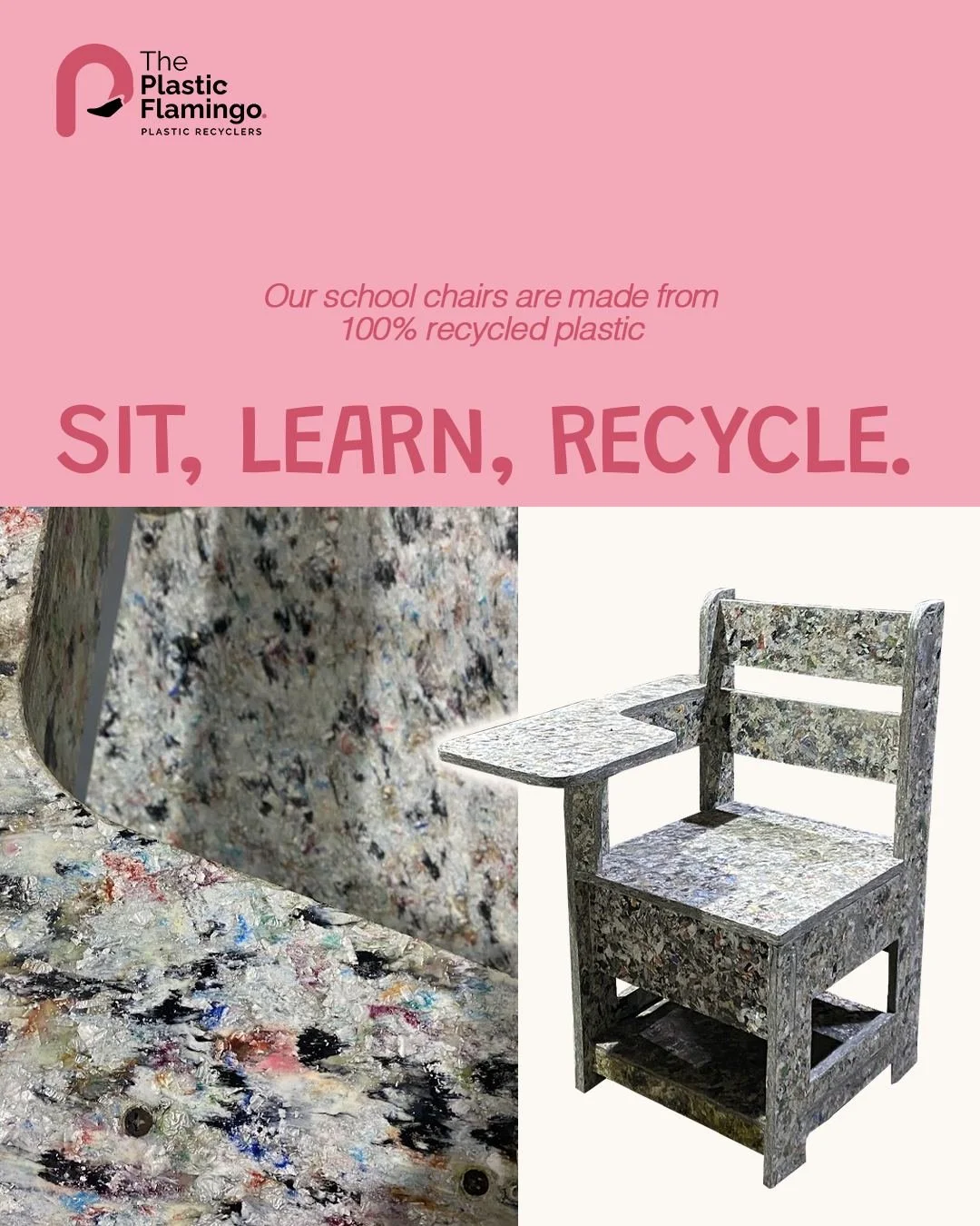 🔎 A close-up look at our school chair made from 100%, collected in the Philippines 🇵🇭
Safe for students, built to last, and better for the planet 🌍💚

#RecycledPlastic #SustainableEducation #EcoFriendly #CircularDesign
