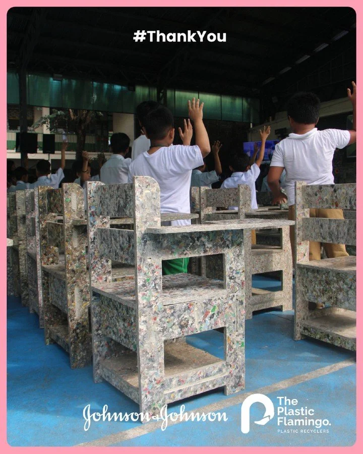 With the generosity of Johnson &amp; Johnson, Potrero Elementary School, Malabon, received 70 chairs crafted by The Plaf from 100% recycled plastic.

Thanks to their support, discarded single-use plastic have been transformed into durable, sustainabl