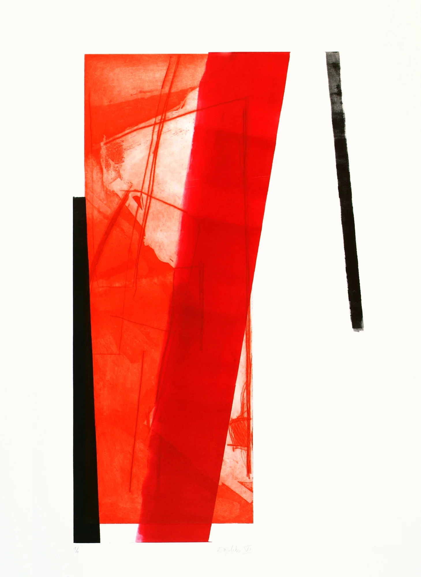Équilibre I , série Équilibre , 2000 Eau-forte avec aquatinte, 69x28 cm