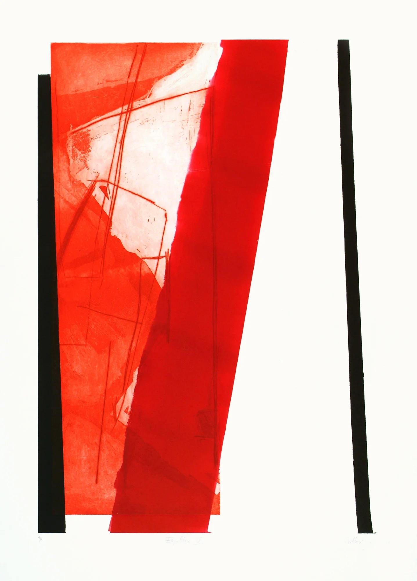 Équilibre I , série Équilibre , 2000 Eau-forte avec aquatinte, 69x28 cm