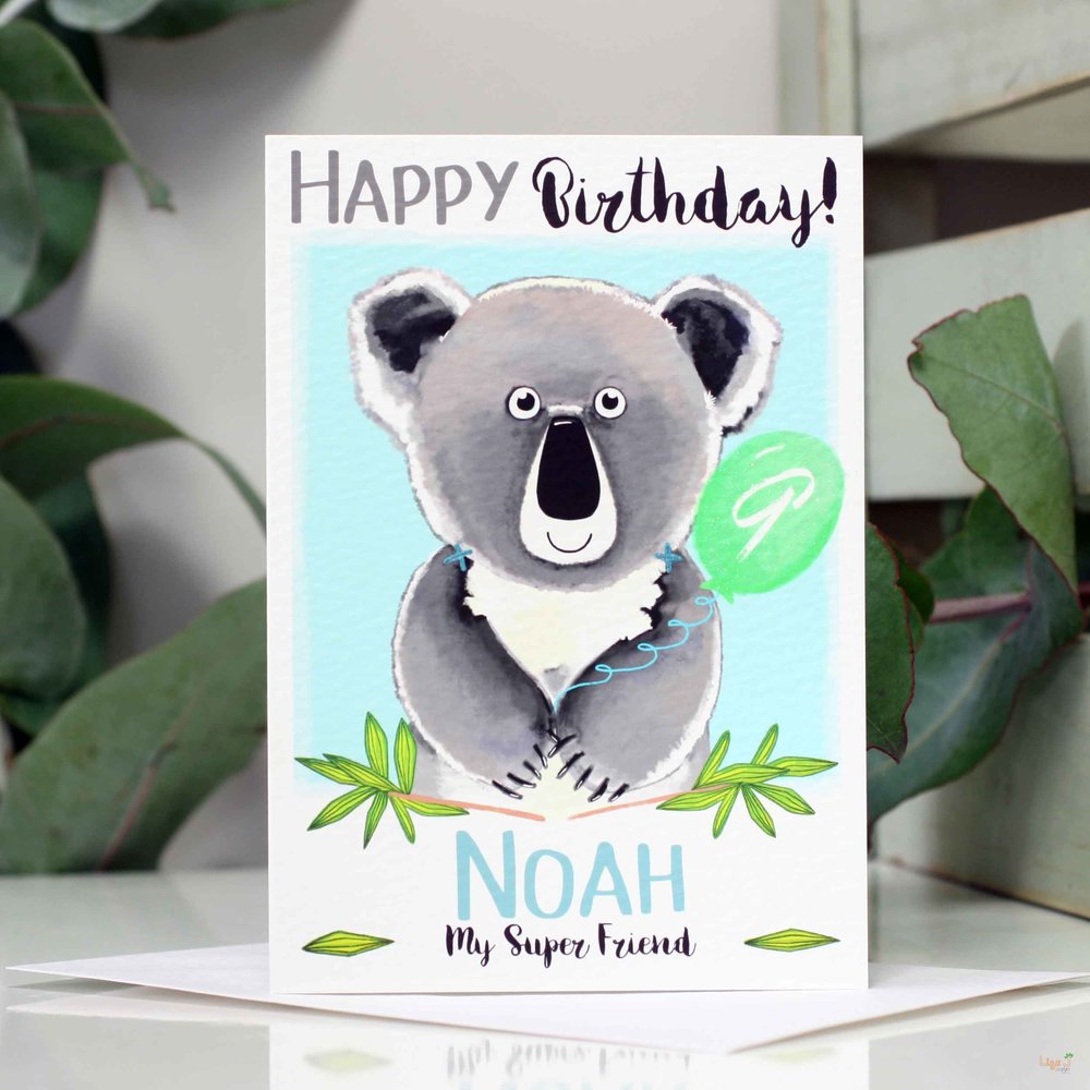 Personalised Koala Relation Birthday Card