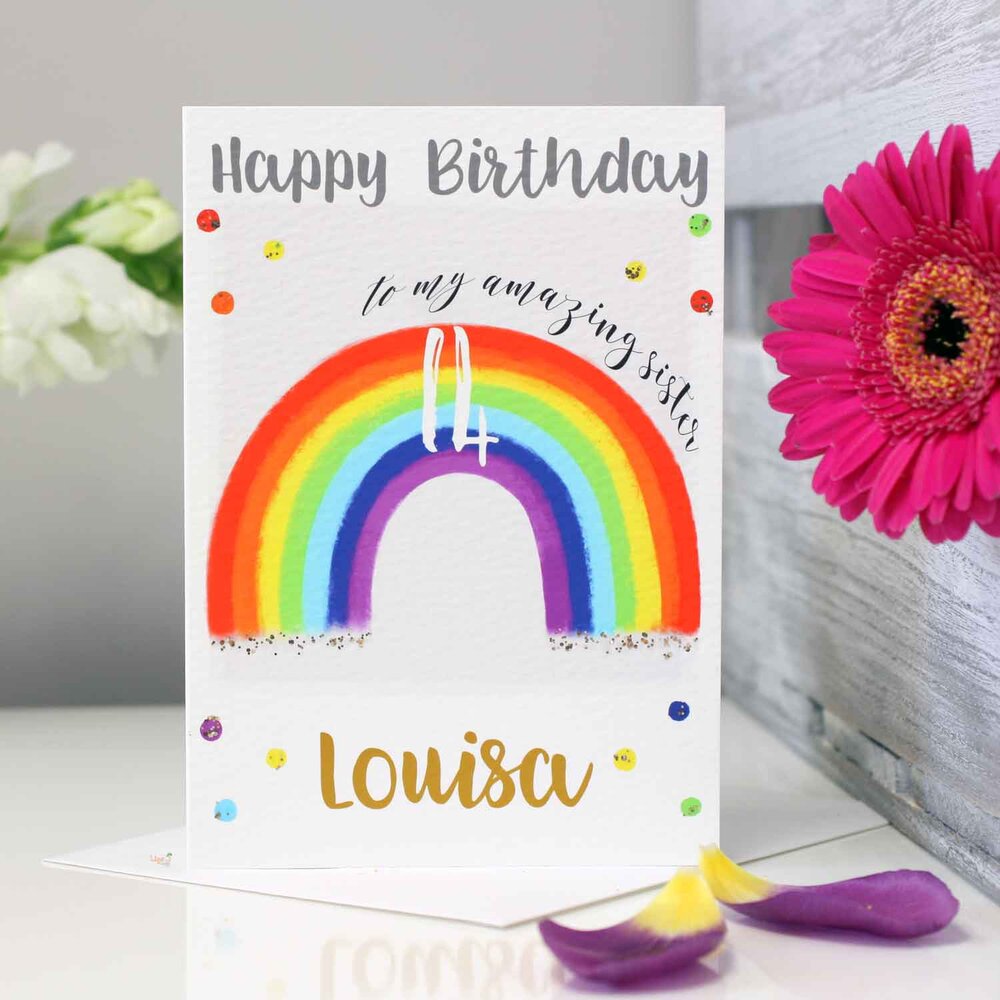 Personalised Rainbow Age Birthday Card