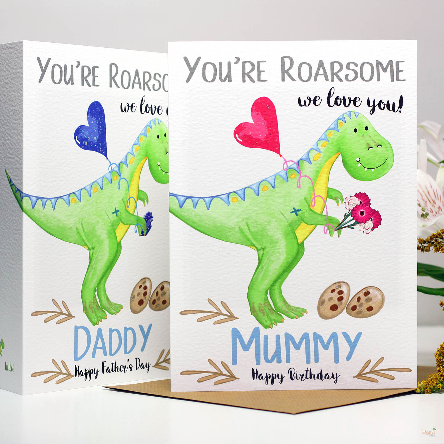 You're Roaresome Dinosaur Valentine's Day Cards