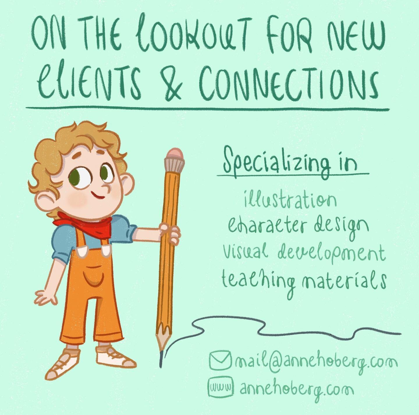 Doing something I haven't tried before - reaching out here on my social media to the sweet people I know, to let you know that I am on the lookout for new clients and connections 👀

As I get more experienced as an illustrator I feel like expanding m