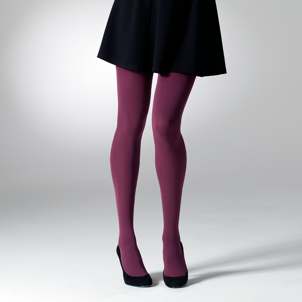 100 Denier Opaque Tights - Plum - Gipsy 