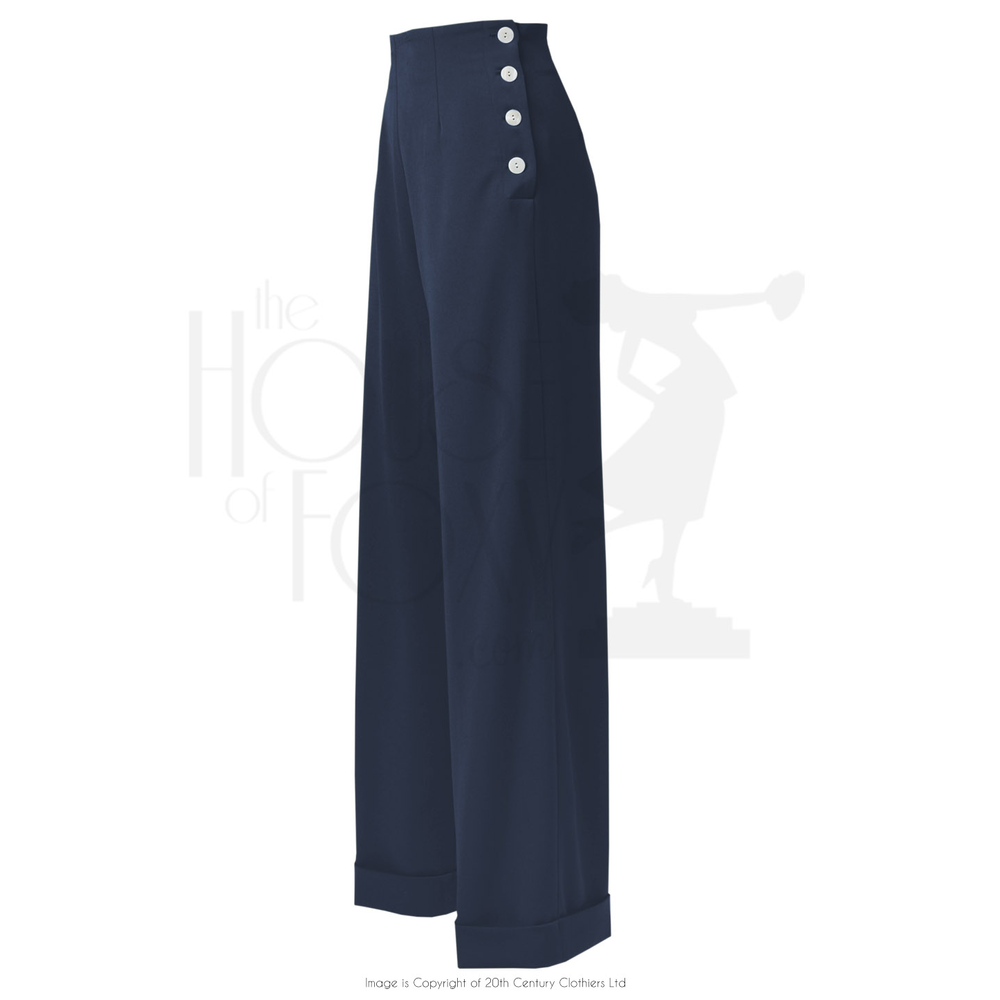 1940s Swing Trousers Navy The House of Foxy — Vintage Quine
