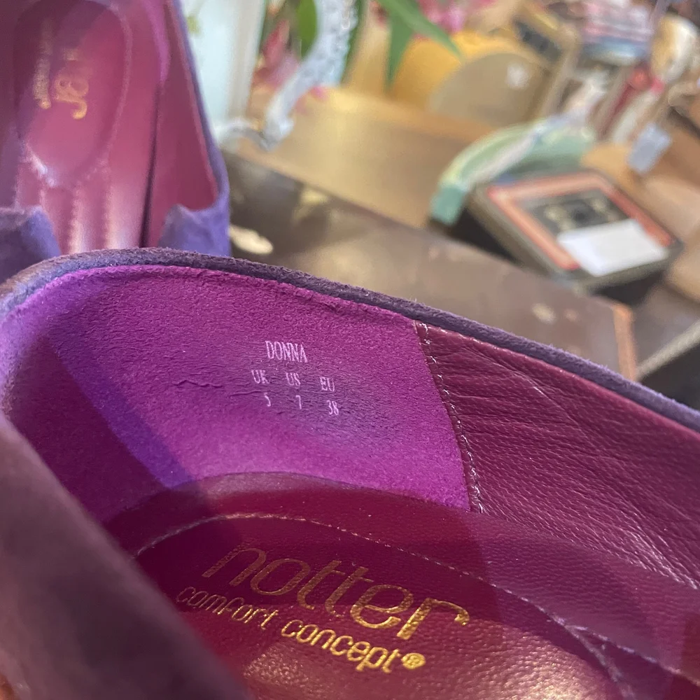 Hotter Donna Aubergine Suede Heels UK5 Vintage Quine