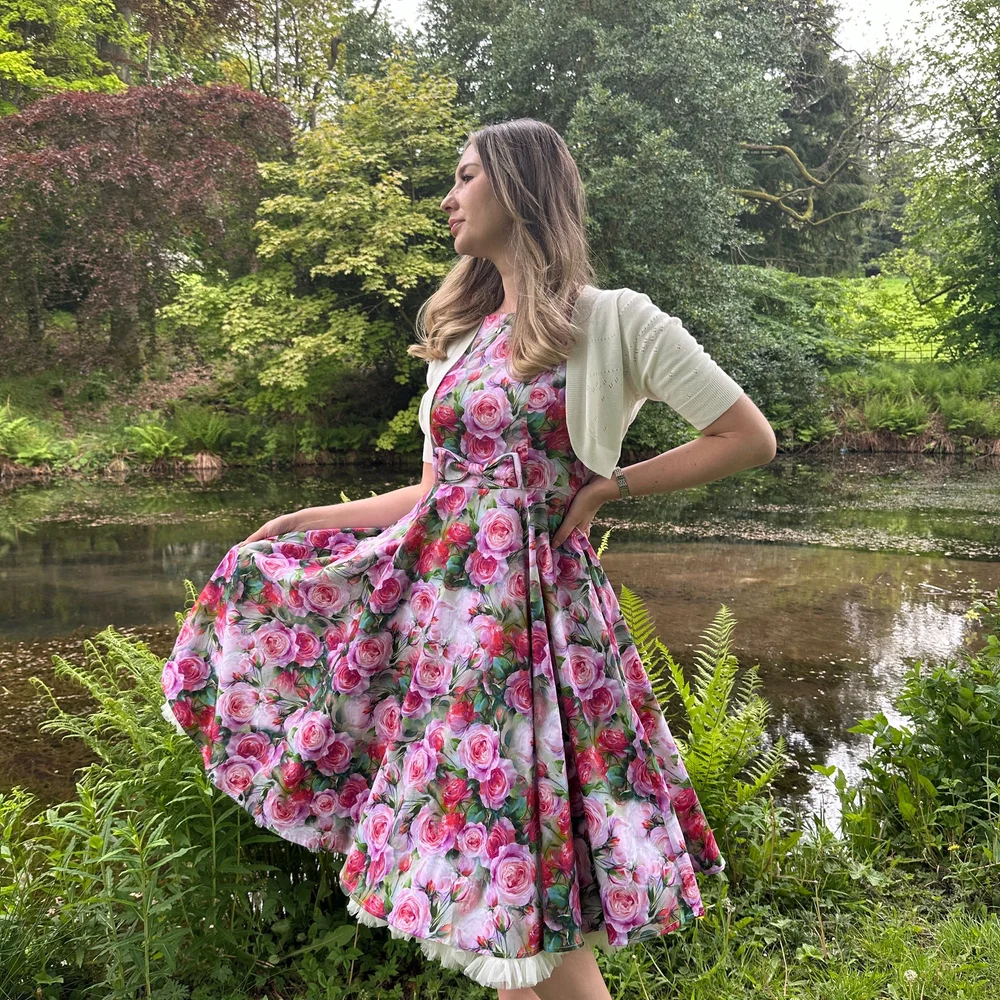 Lola Floral Swing Dress - Hearts and Roses — Vintage Quine
