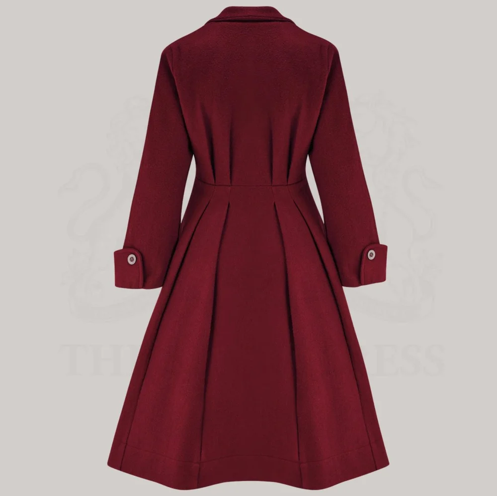 Elizabeth CC41 Coat - Wine - The Seamstress of Bloomsbury