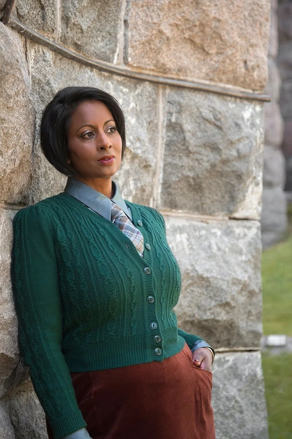 The Ice Skater Cardigan - Bottle green - Emmy Design