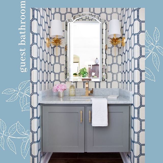 Add some flare to your guest bathroom, it's the jewel box of decorating your home! Don't worry about trying to make it look bigger, focus on the final touches. Add some color, some flowers, and some artwork to bring it to life. During showings, make 