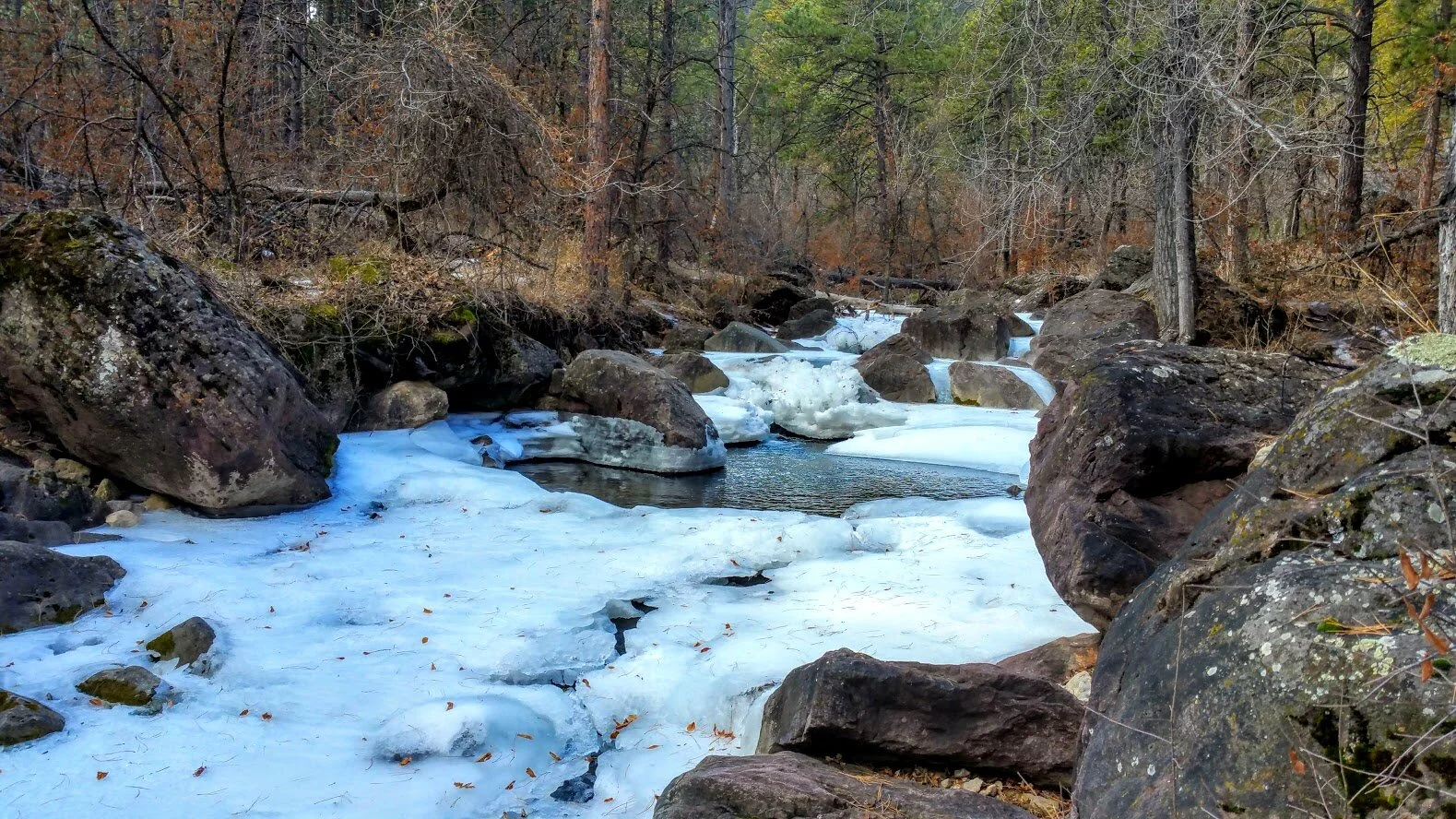 River is just gorgeous with ice and snow formations.
