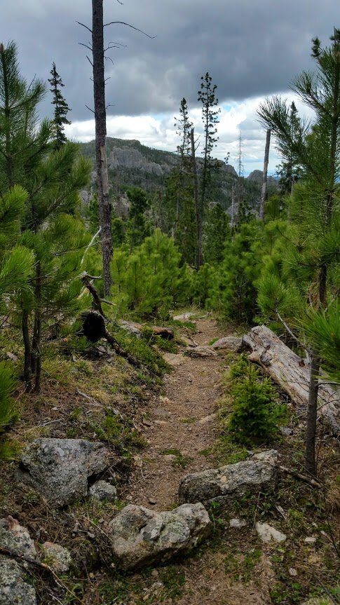 First mile is straight downhill with lots of rocks.