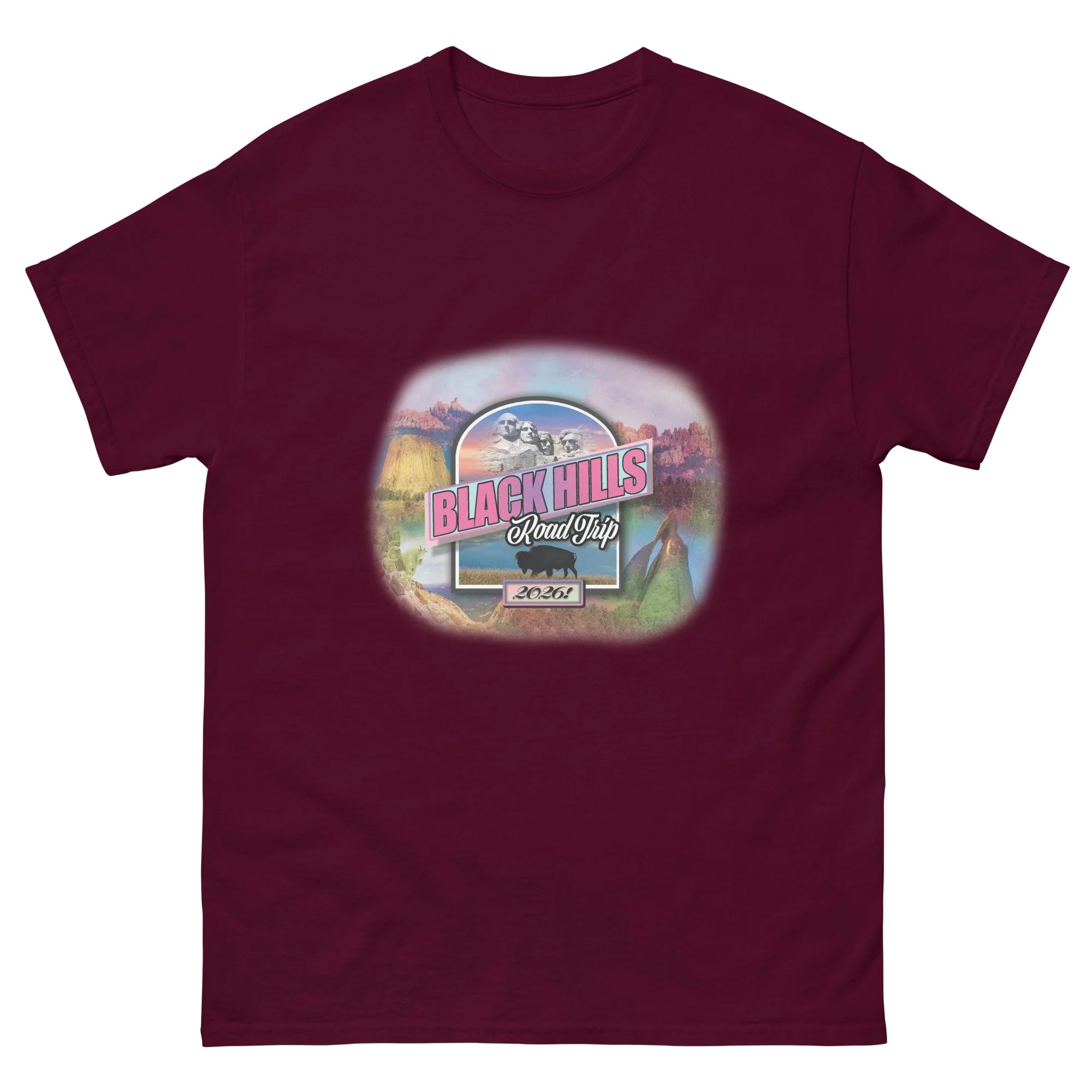 unisex-classic-tee-maroon-front-6a54439262d65.jpg