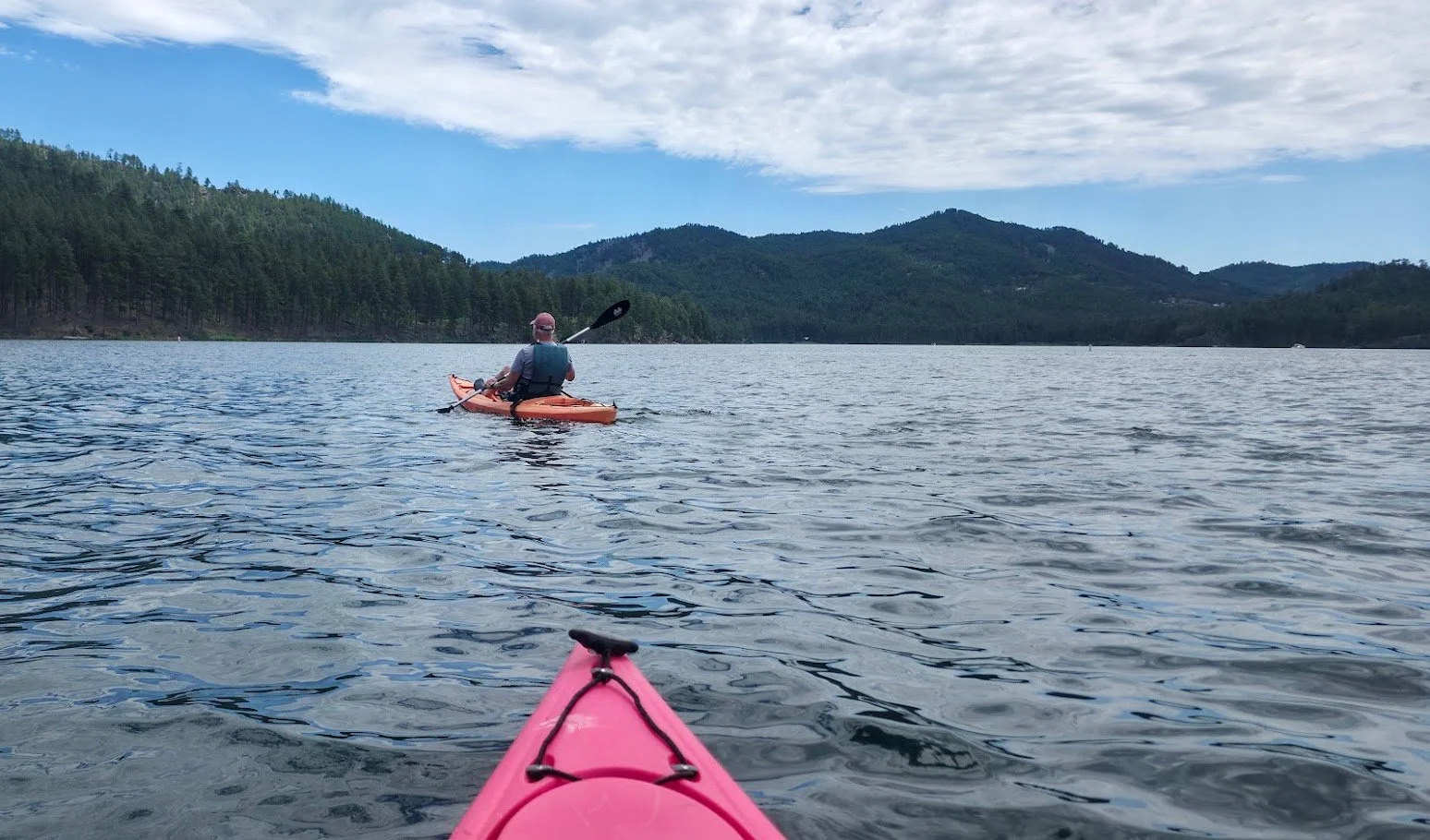 Kayaking Sheridan Lake in Pennington County, South Dakota