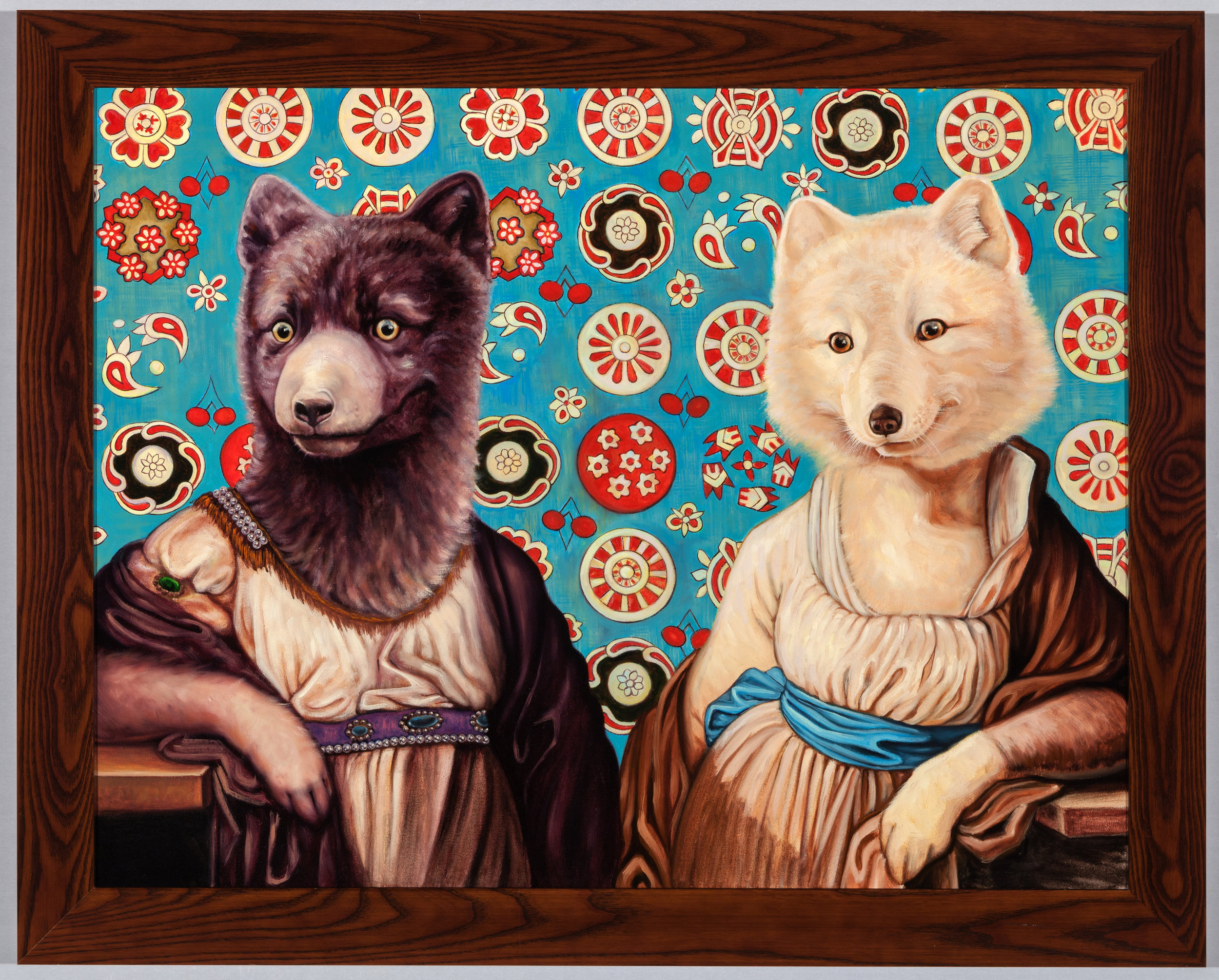 "Japanese Silk with Arctic Foxes"