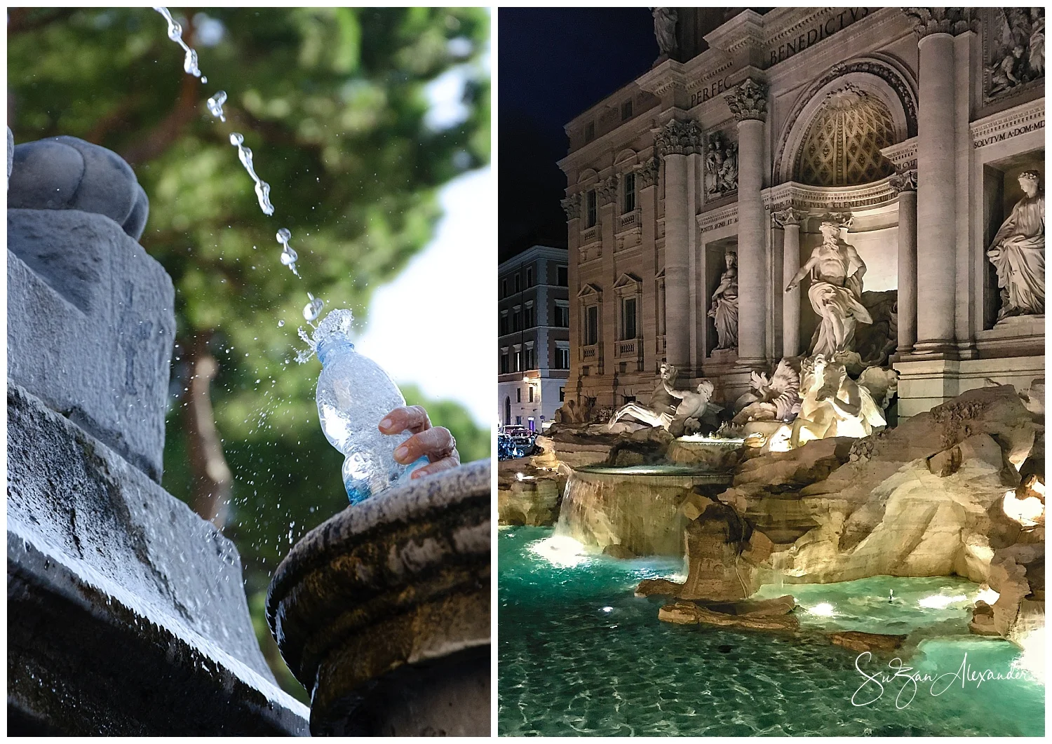 © 2018 SuZan Alexander. Rome Fountain Collage. Digital Photography