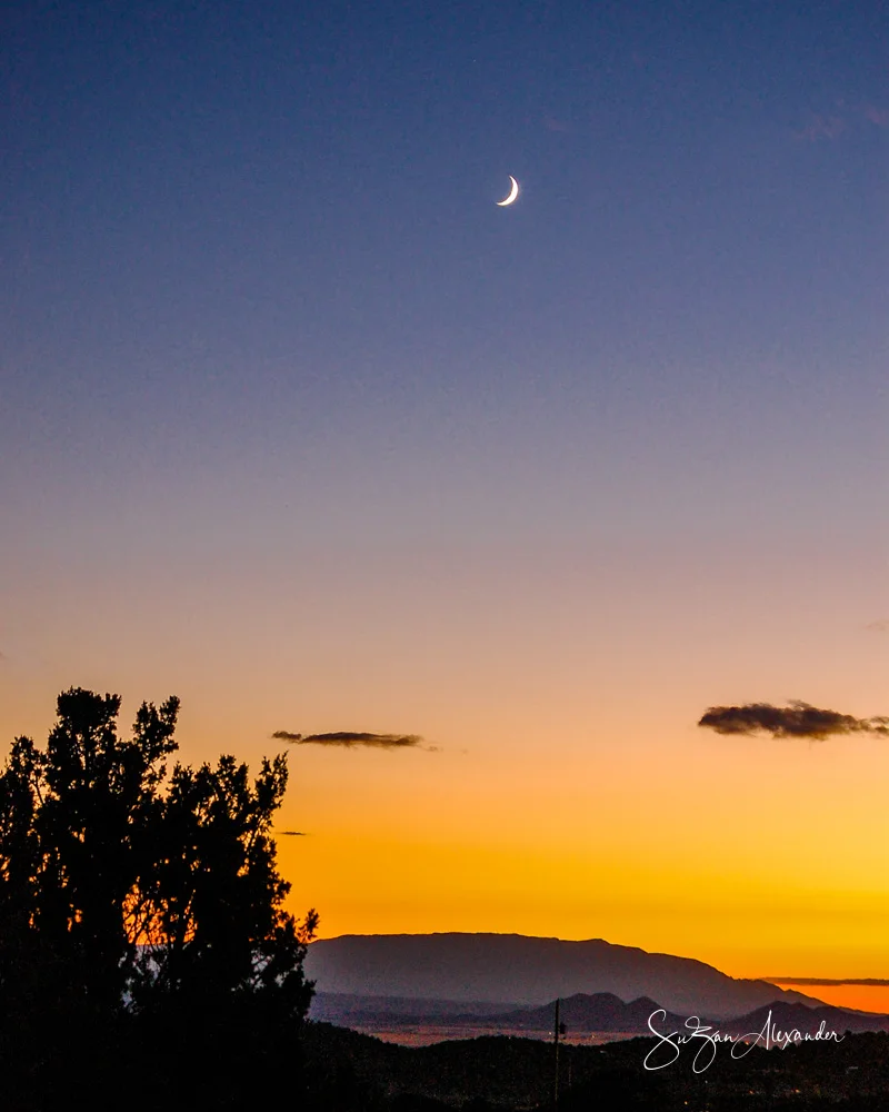 © 2010 SuZan Alexander, Moon Rising Over Santa Fe, New Mexico . Digital Photography