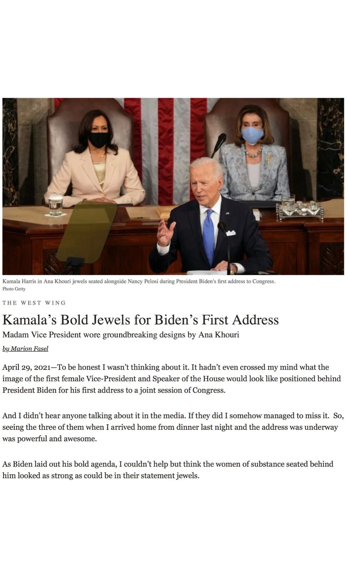TheAdventurine.com | Kamala's Bold Jewels for Biden's First Address