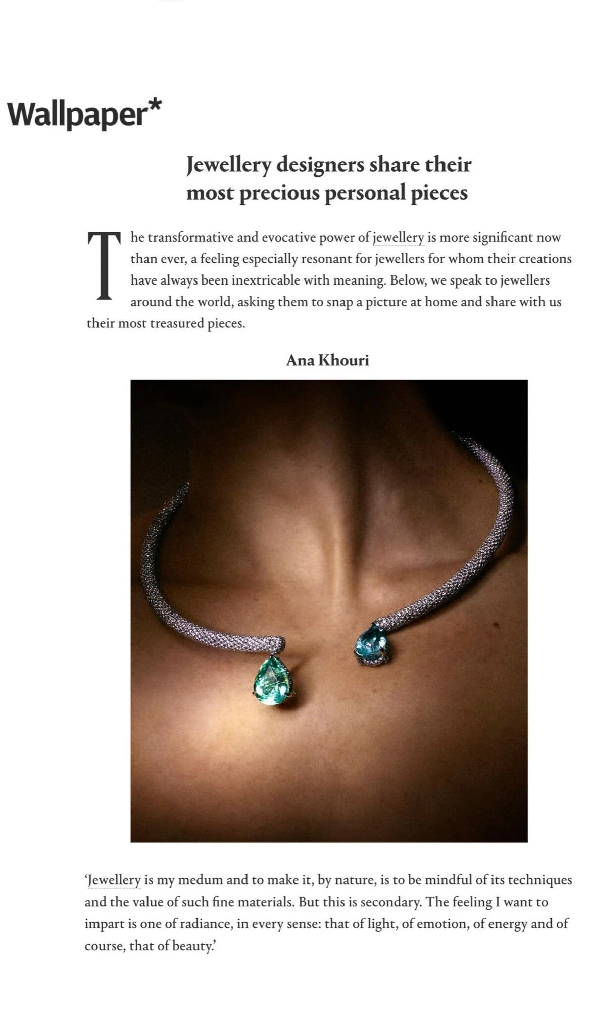 Wallpaper.com | Jewelry designers share their most precious personal pieces