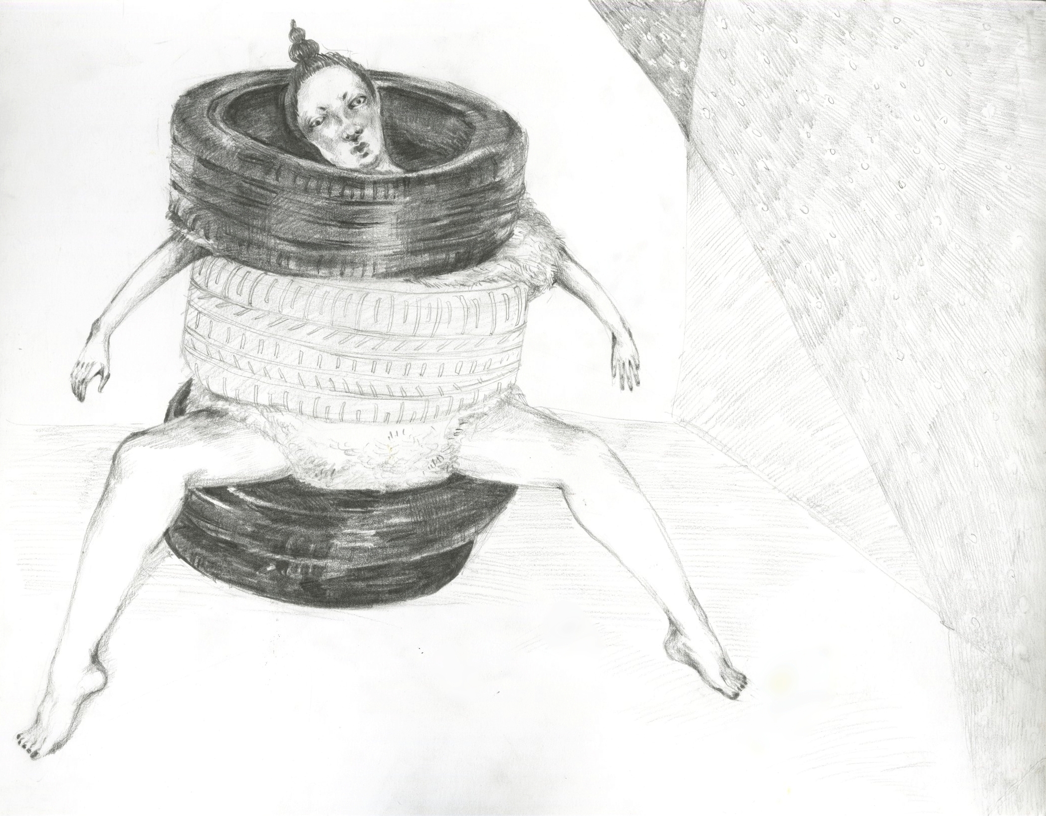 18 * 11 pencil drawing Tire people