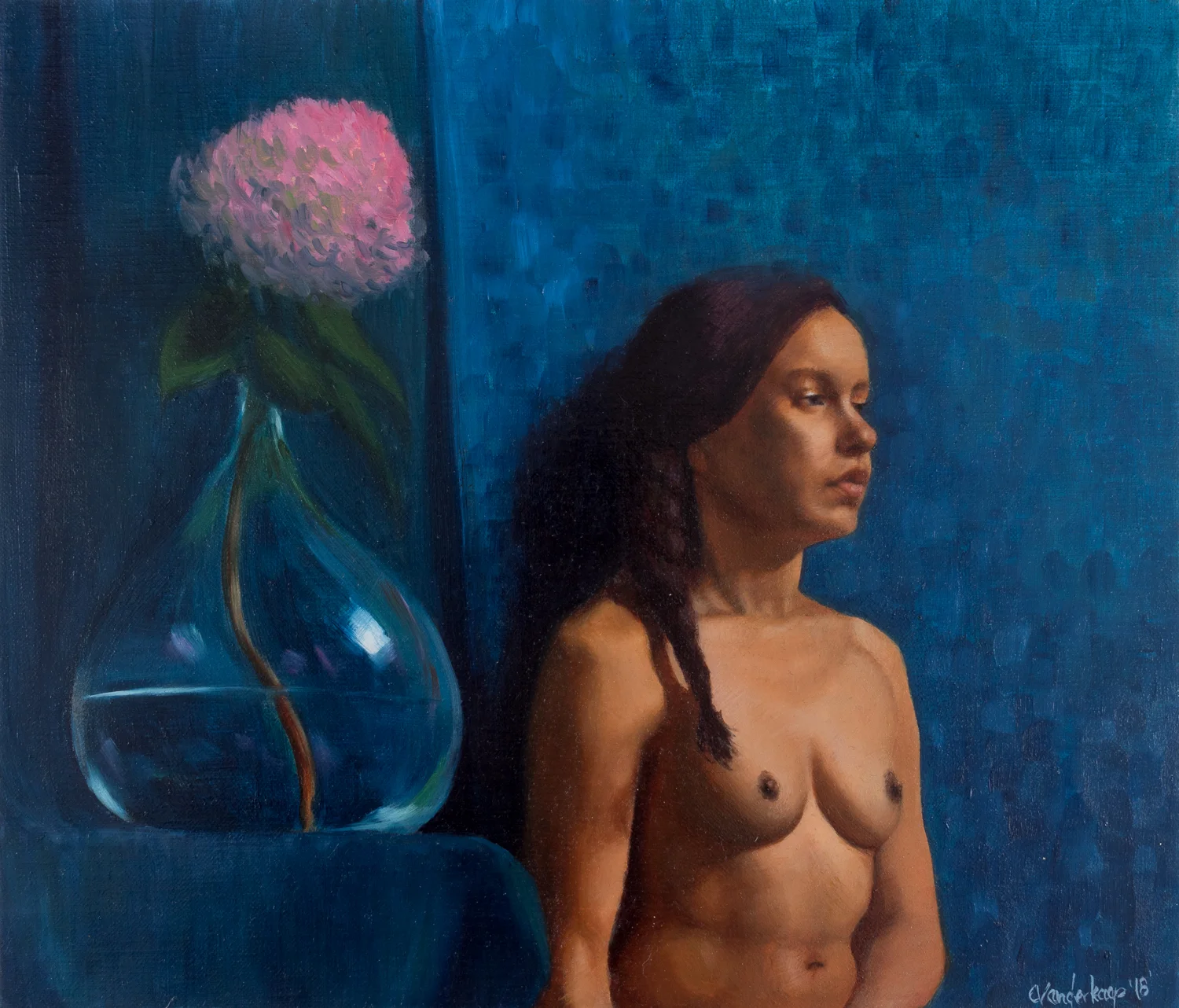 Woman with Glass Vase
