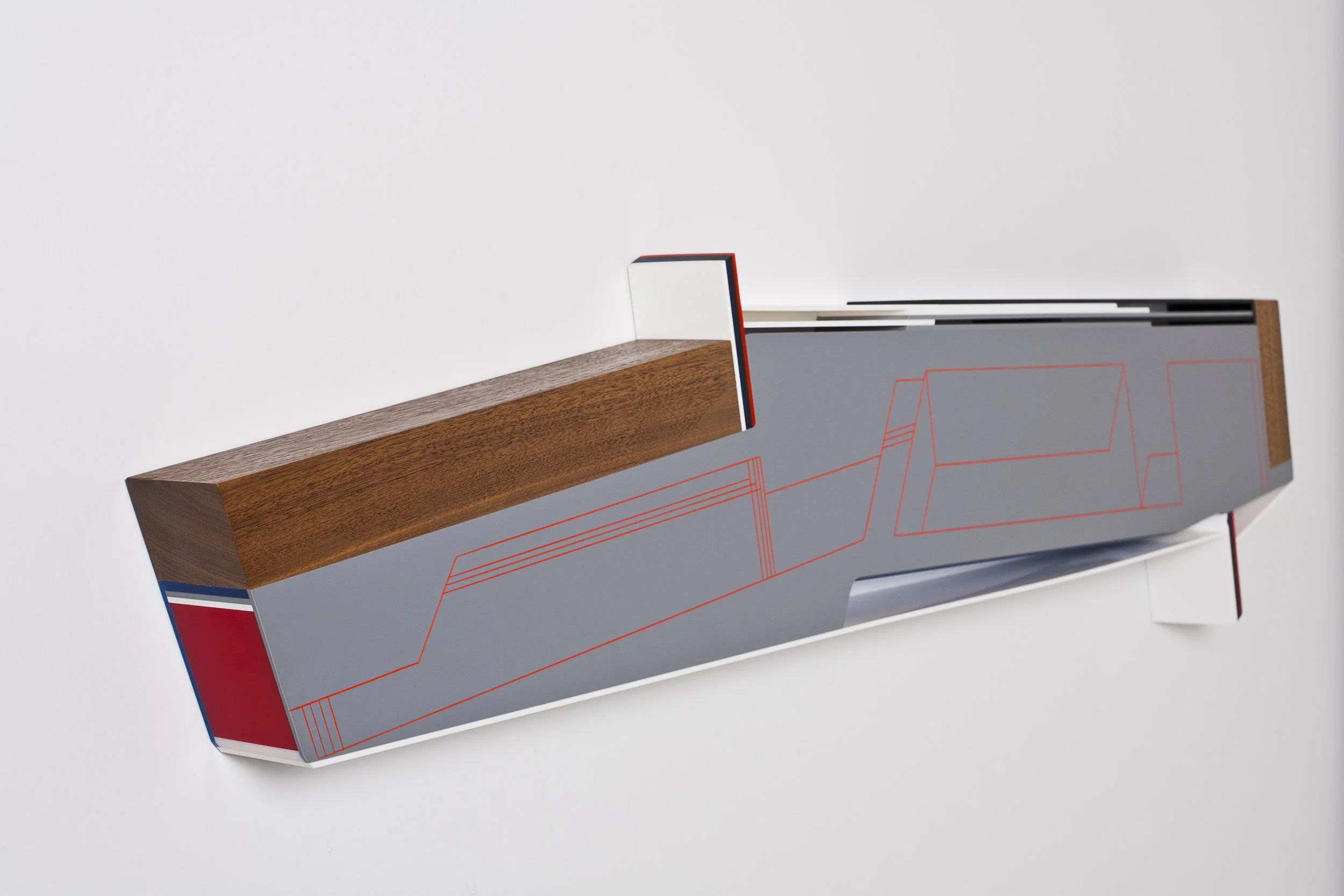 EMBLEM 4.11 (2010) Acrylic glass and walnut 35" x 8" x 3"