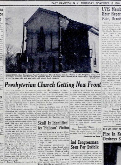 Presbyterian Church getting new Front