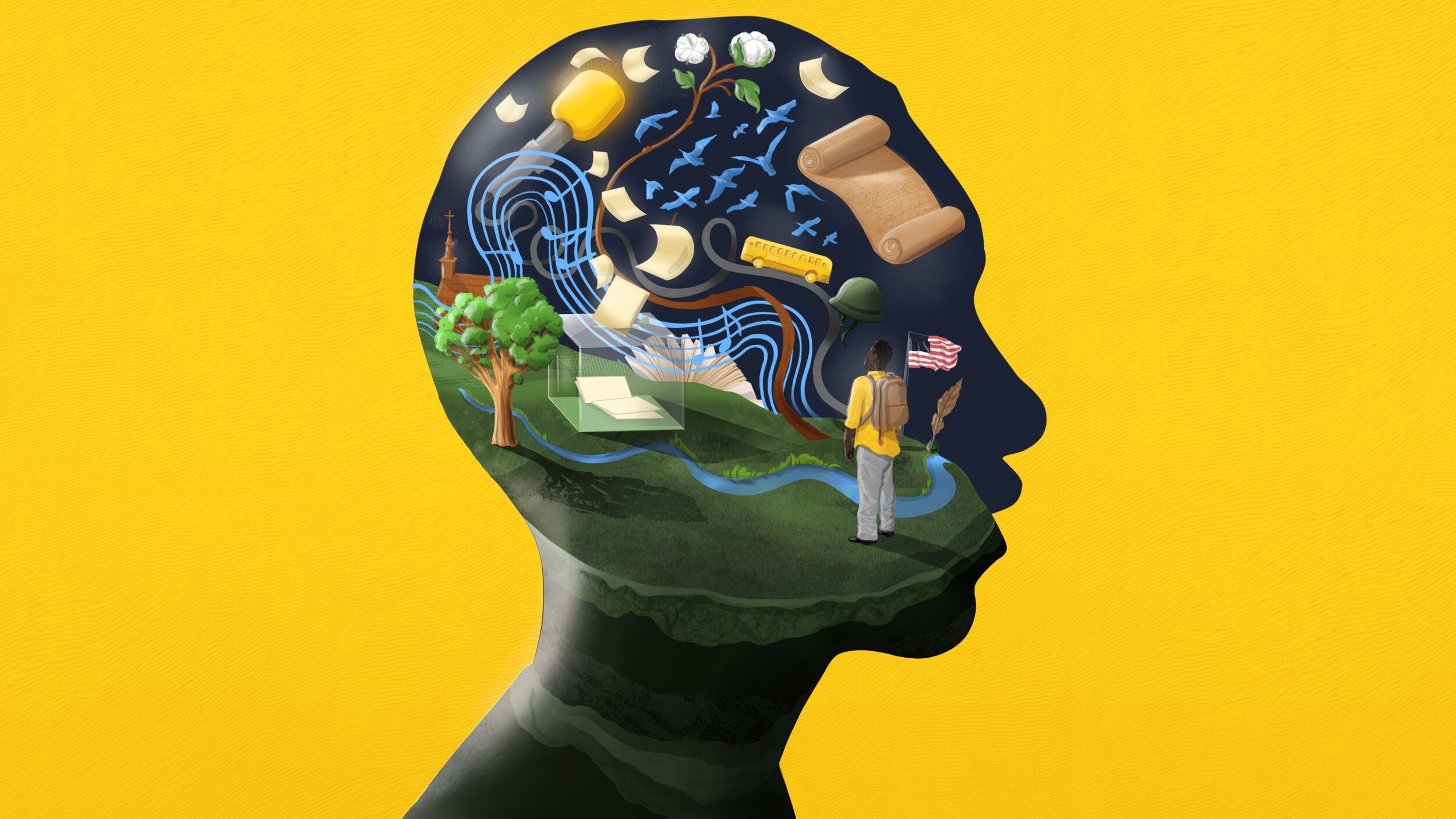 I commissioned the UK artist Sam Falconer to illustrate this piece on culturally responsive teaching for Edutopia titled, A History in Which We Can All See Ourselves.