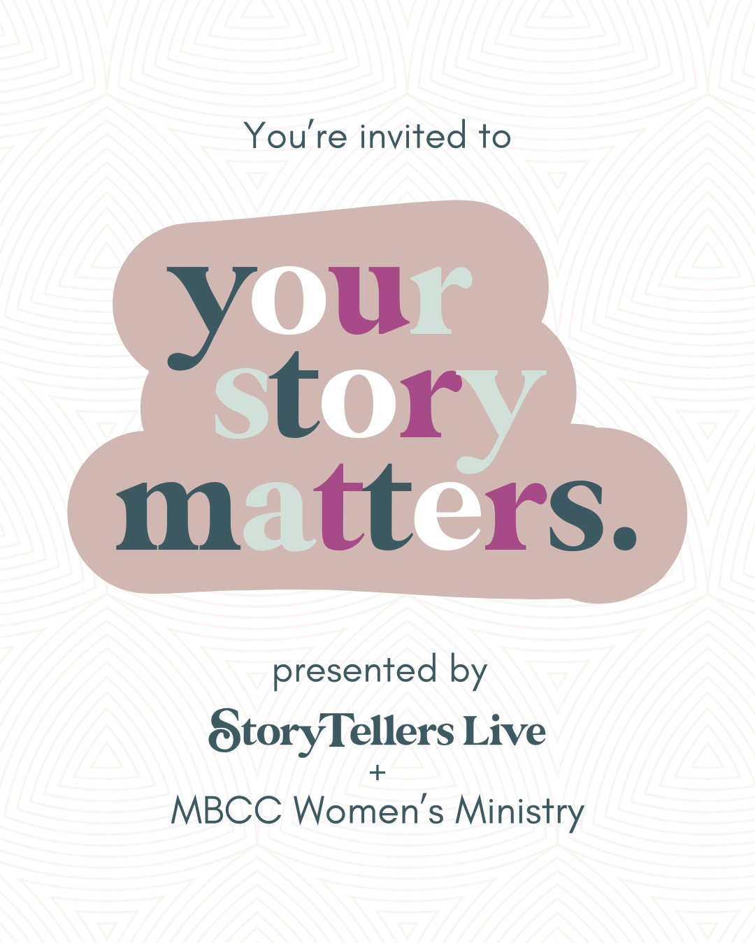Birmingham friends! We have an exciting opportunity for you to experience StoryTellers Live...live! The Mountain Brook Community Church women's ministry (@mbccwomen) is hosting a &quot;Your Story Matters&quot; mini-conference, featuring two of our po