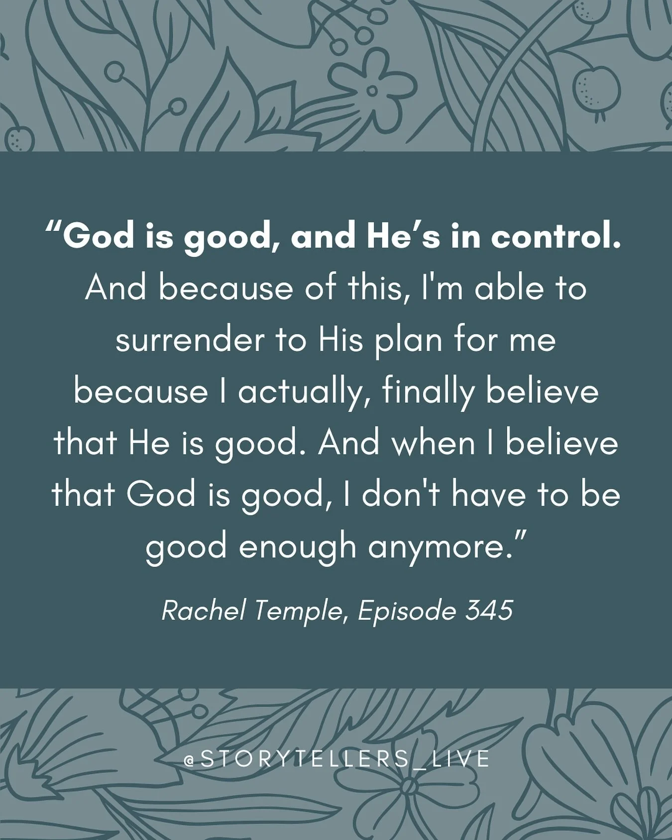 Rest begins where striving ends.
You don&rsquo;t have to be good &mdash; God already is.
Fall into His grace and watch His goodness transform your life.

🎧 Comment RACHEL below to listen to her powerful story.

#StoryTellersLive #YourStoryMatters #G
