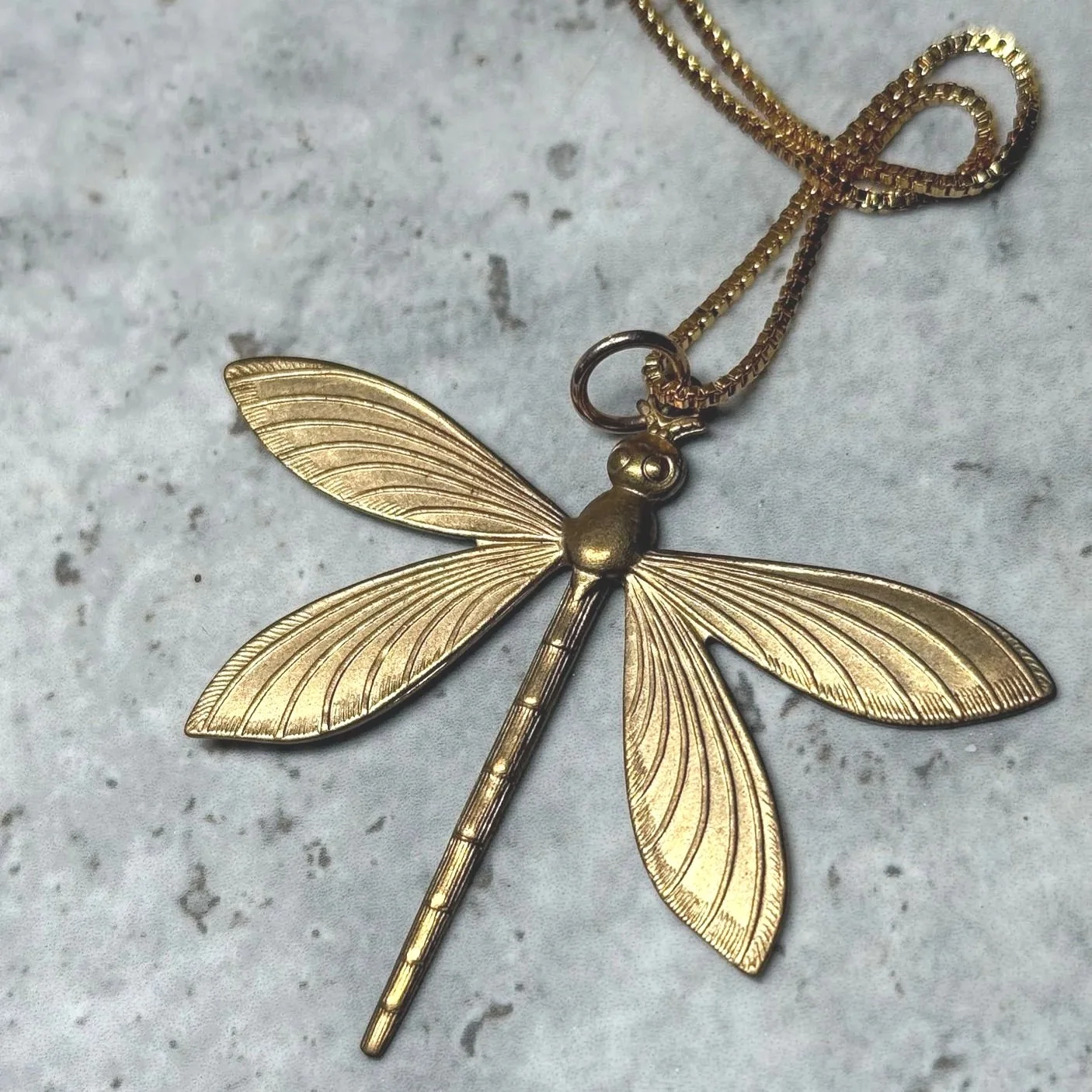 Brass Dragonfly Necklace