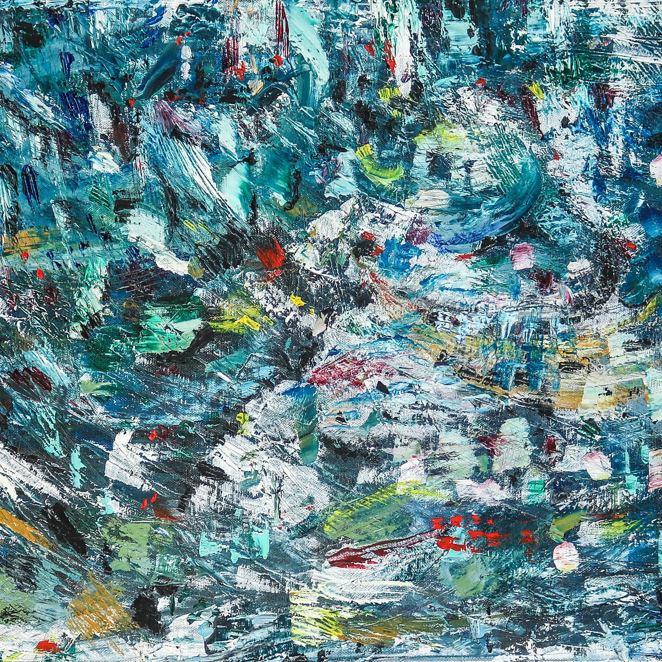 Blue days Abstract Expressionist Oil Painting