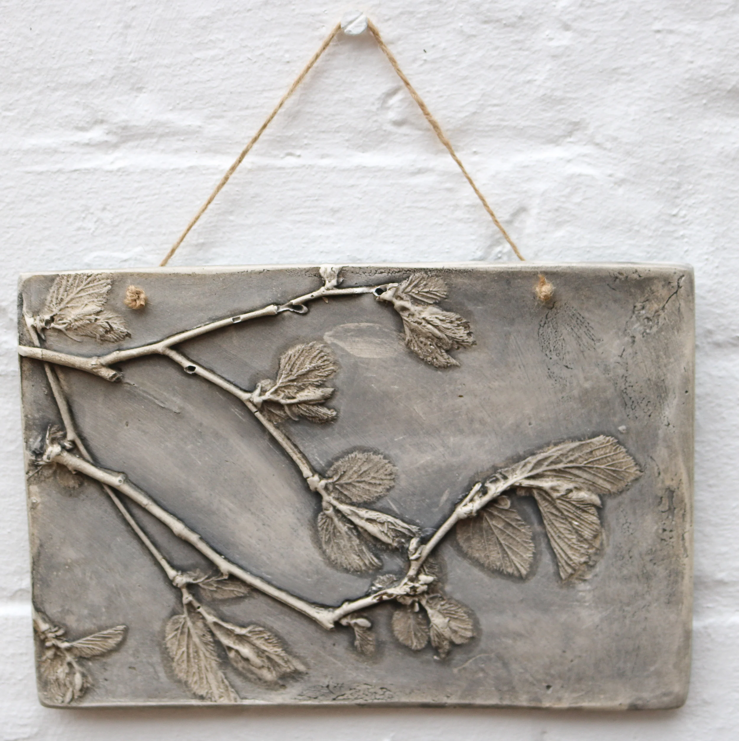 Spring Hazel Blooming Plaster Cast Wall Hanging
