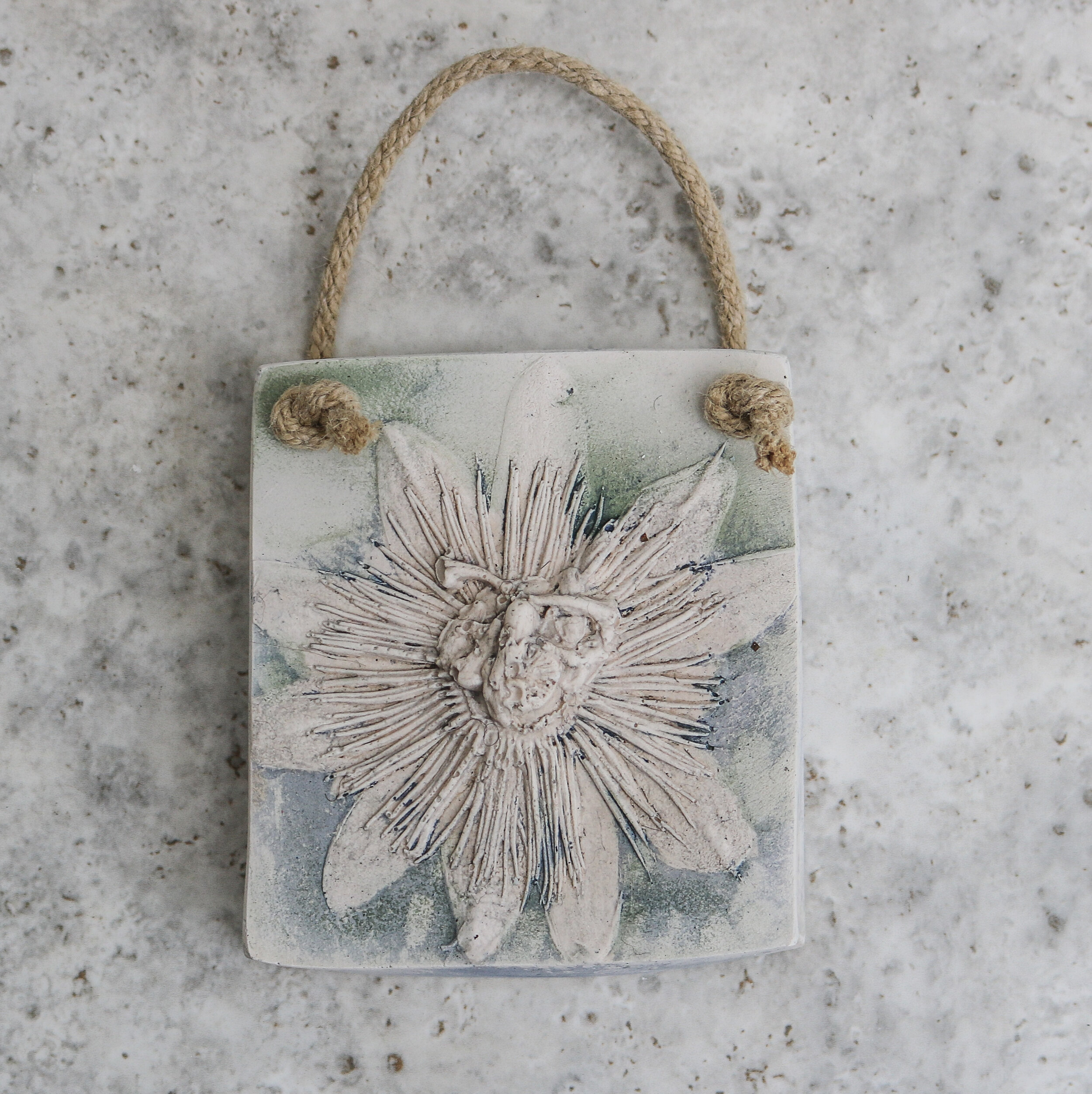 Small Passion Flower Botanical Cast Wallhanging 