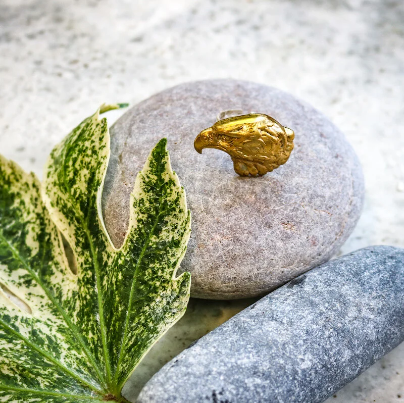 Vintage Brass Eagle Head Ring (End of Line)