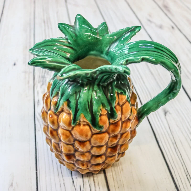 30s-40s Vintage Mid-Century Modern French Vallauris Pineapple Ceramic Pitcher