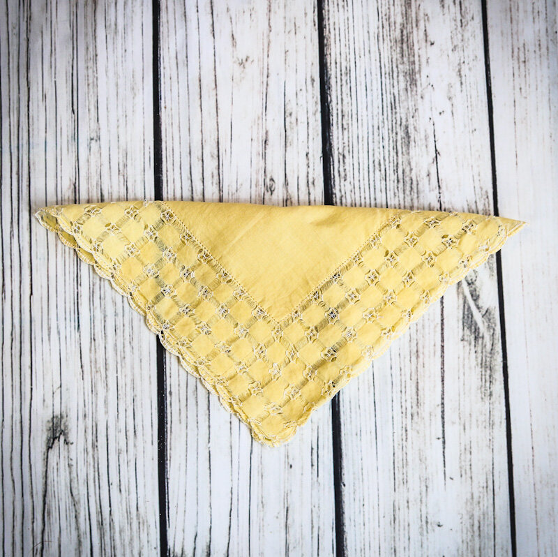 Pastel Yellow Vintage Hankie
