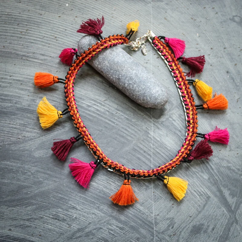 Colourful Tassel statement Necklace
