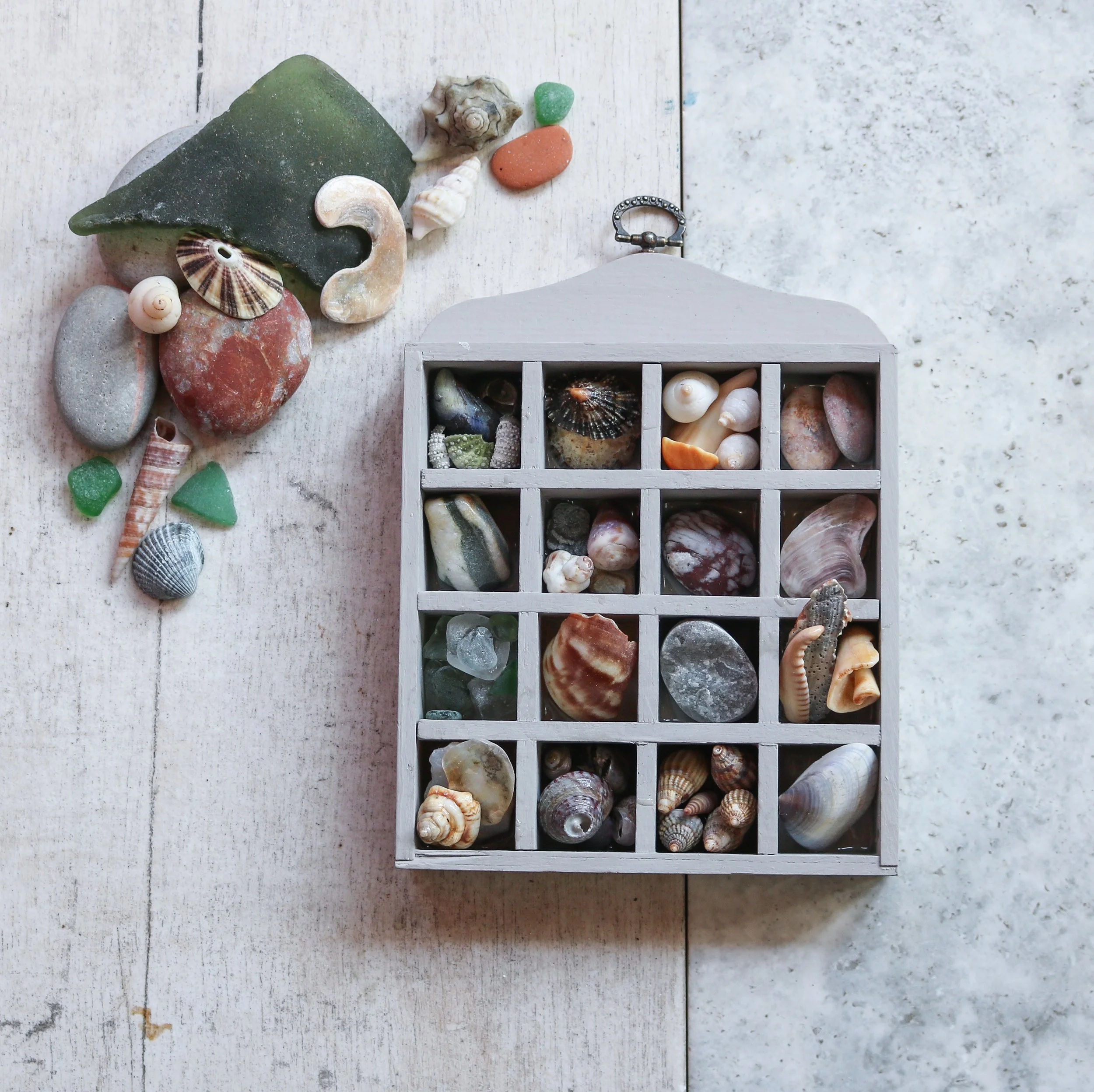 Beachcombing Treasures Mini Vintage Printers Tray Hanging
