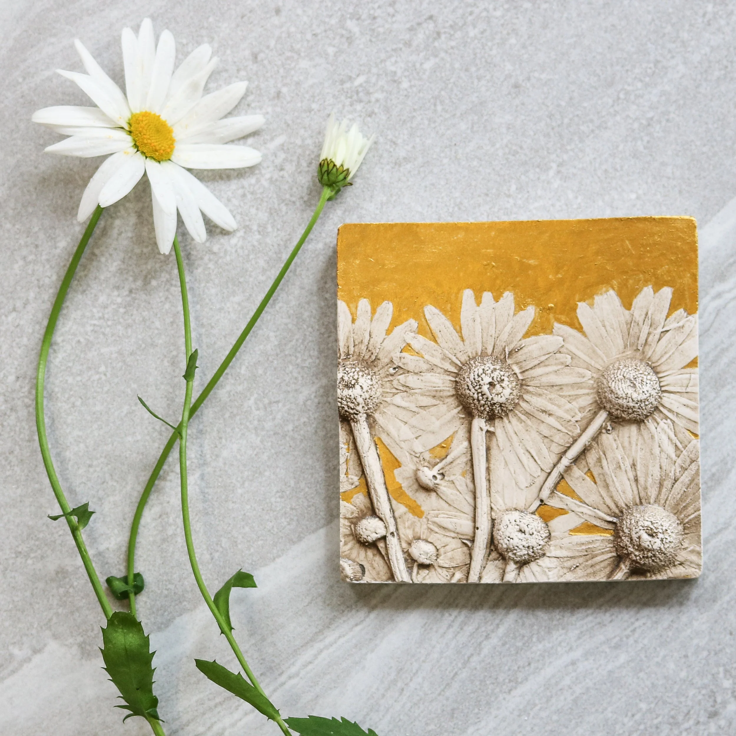 Golden Daisies Smaller Tile