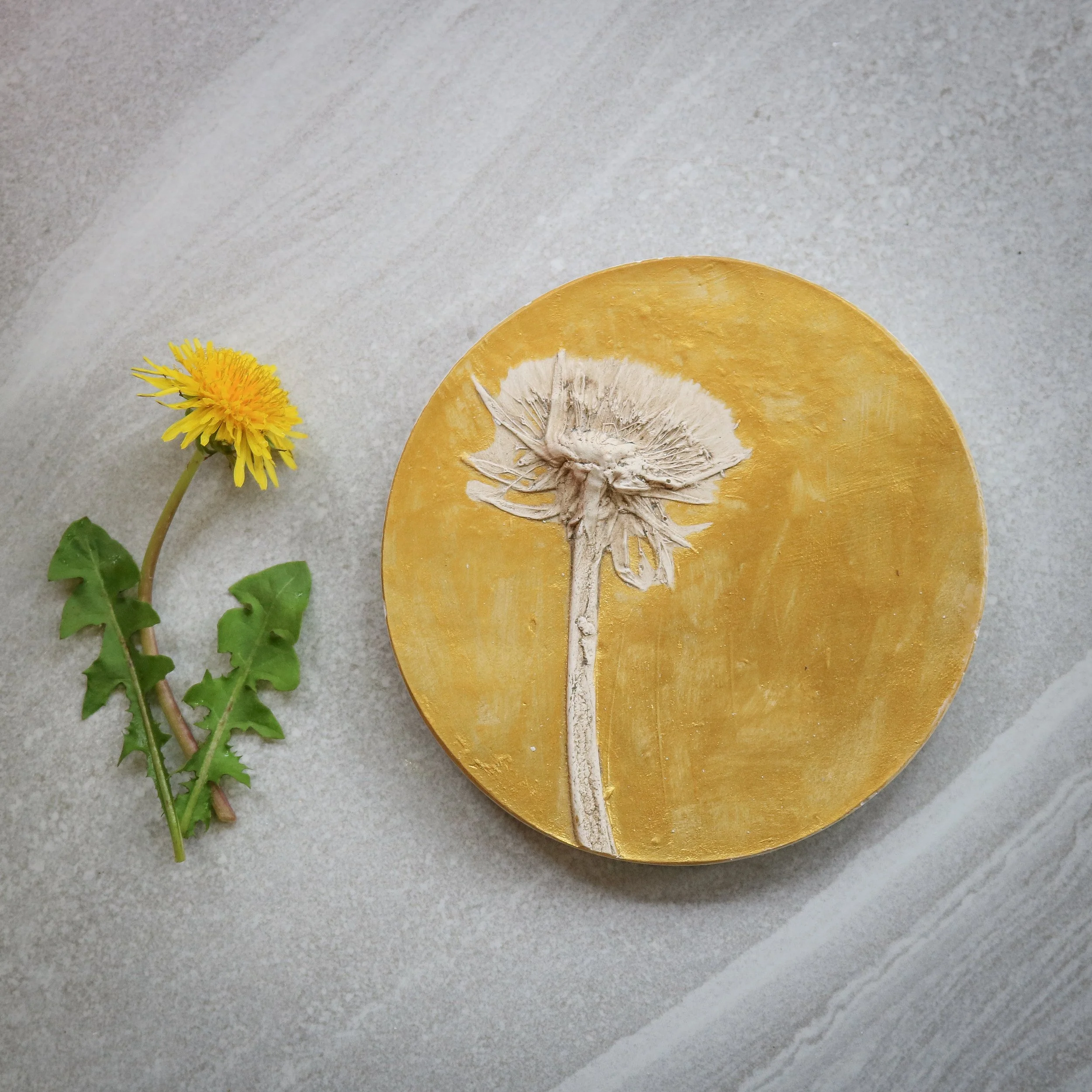 Golden Wishes Dandelion Puff Wall Hanging