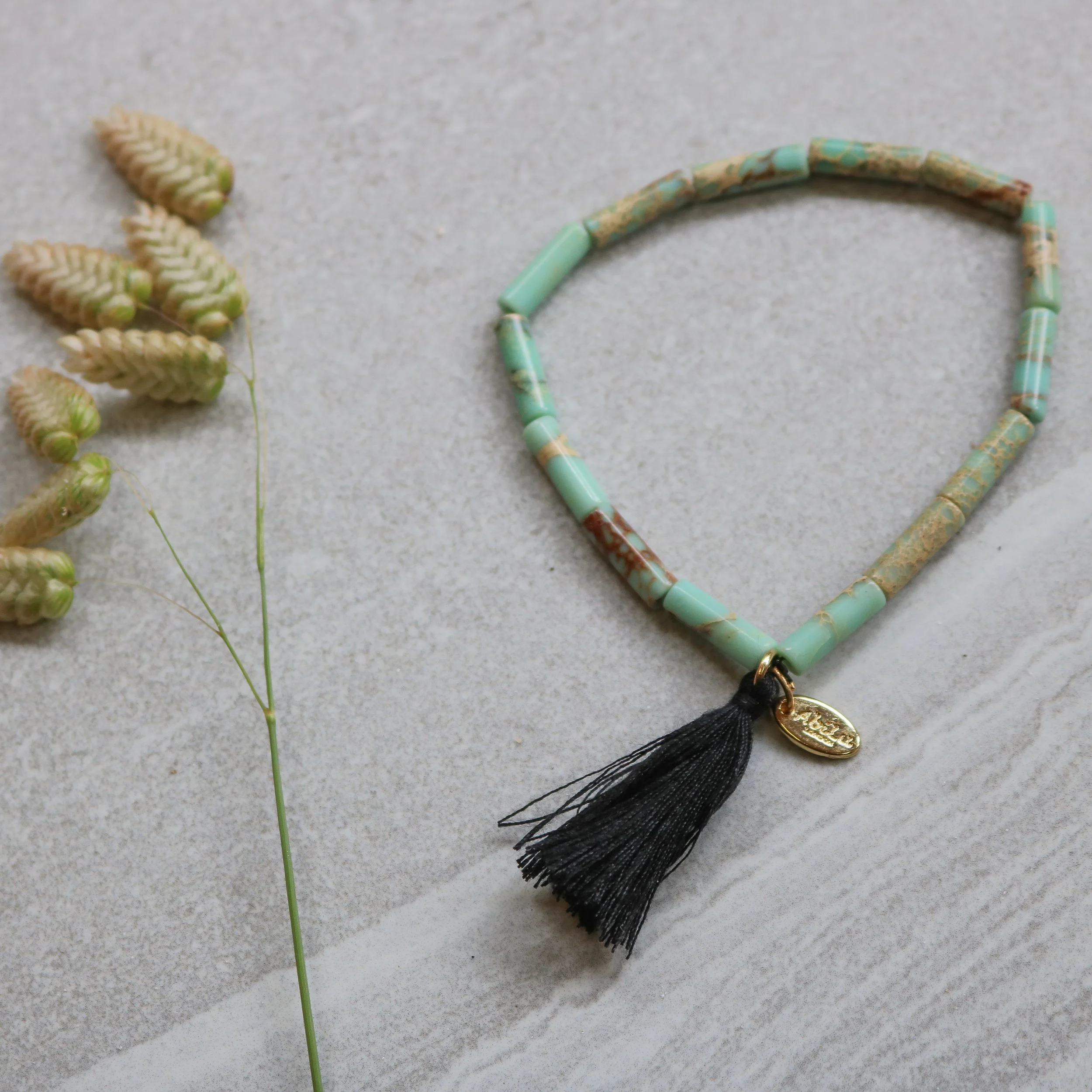 Intuitive Turquoise Jasper Tassel Bracelet