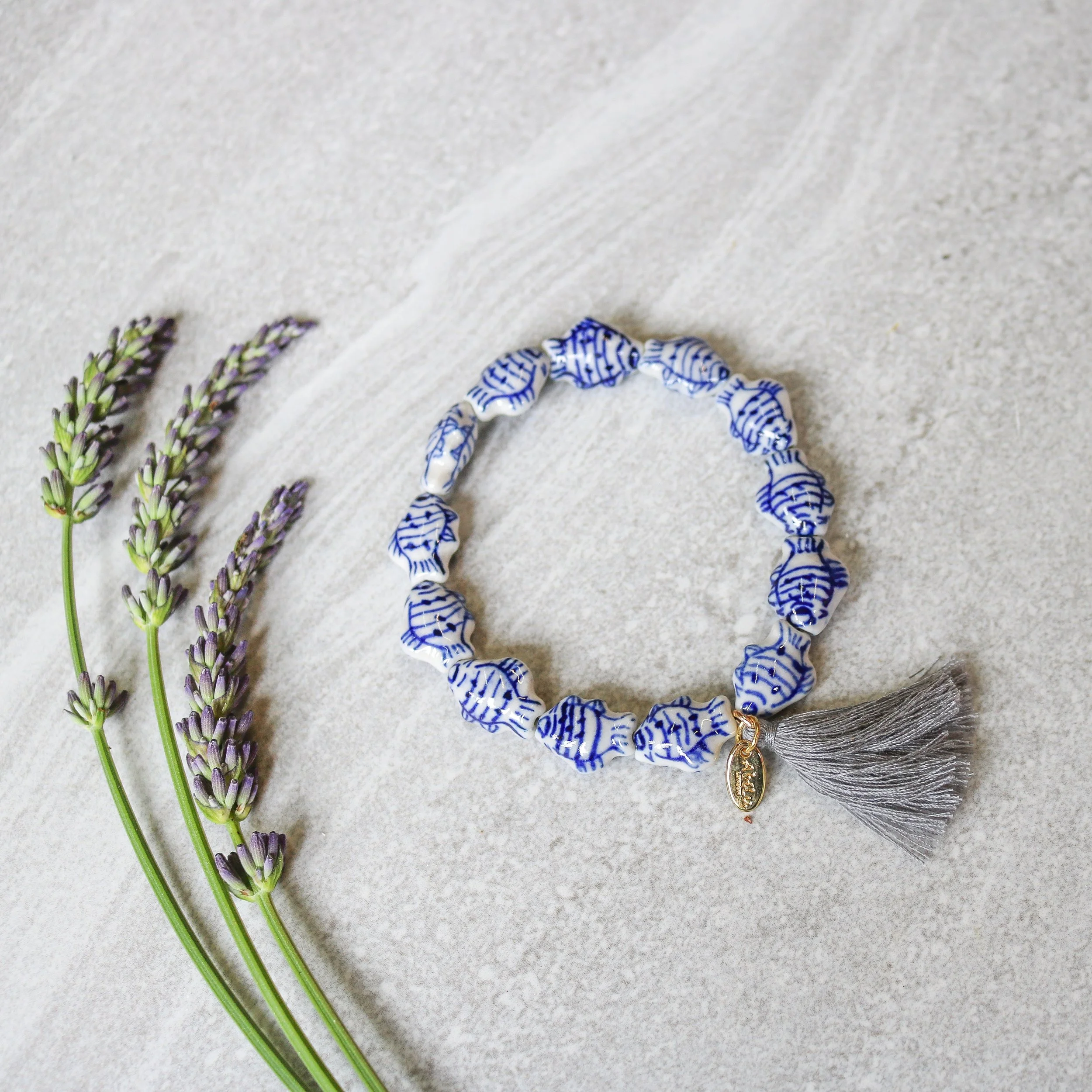 Ceramic Little Fish tassel Bracelet