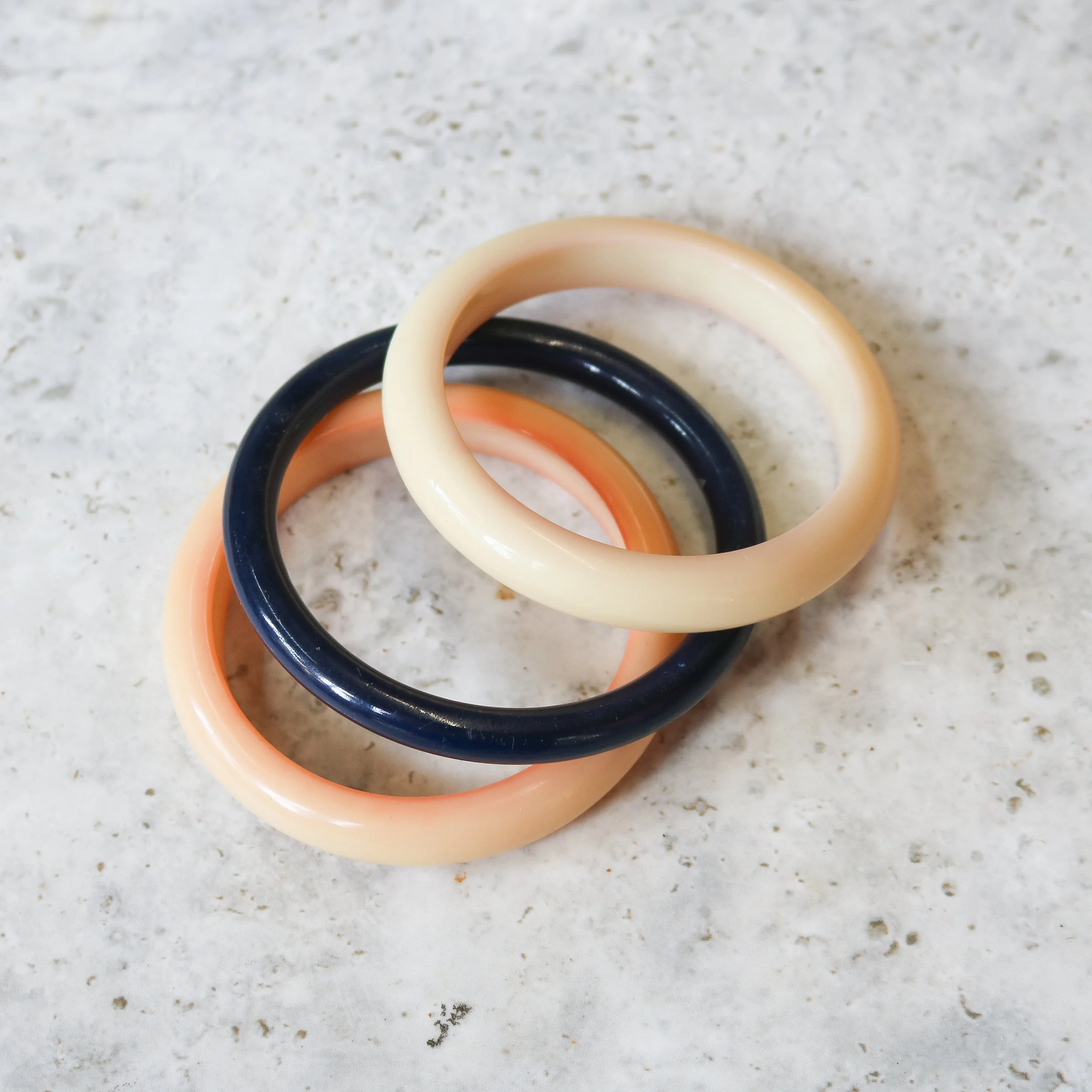 3 Vintage Lucite Celluloid bangles