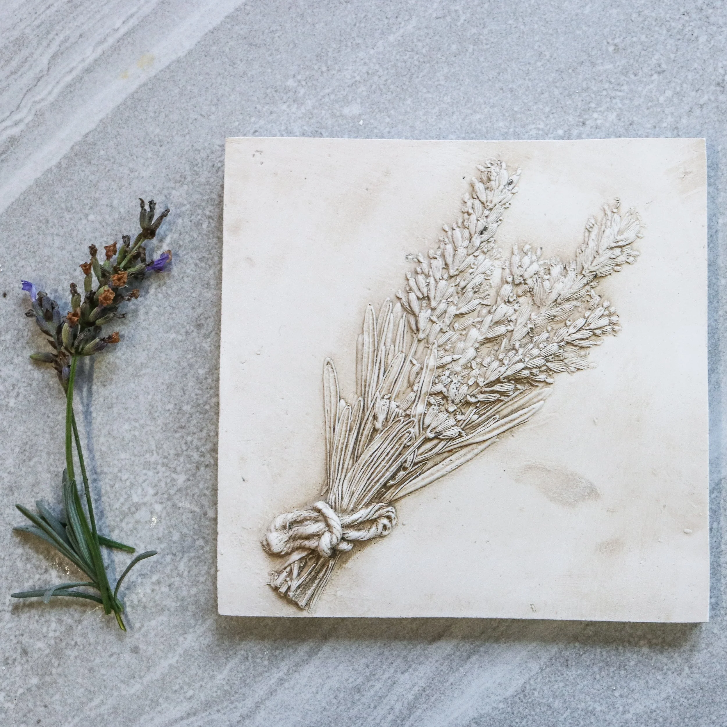 Lucky Lavender bouquet Tile wall Hanging