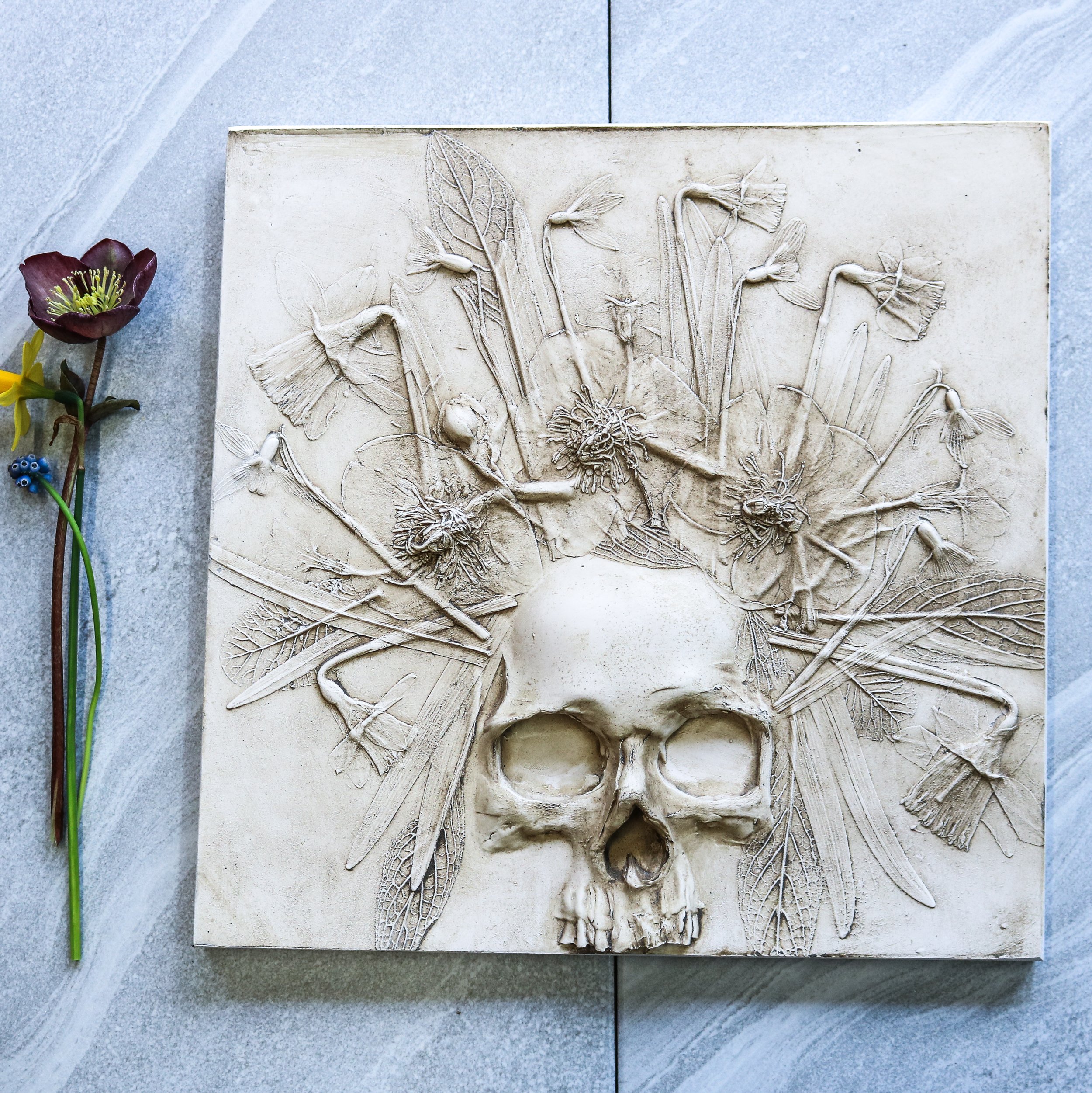 Ostara Skull Spirit Botanical Print Wall hanging